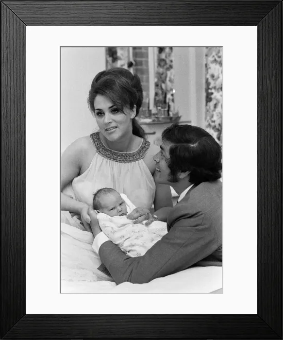 Framed Print : Engelbert Humperdinck and his wife Pat present their new baby boy to the press at Queen Framed Print : Engelbert Humperdinck and his wife Pat present their new baby boy to the press at Queen