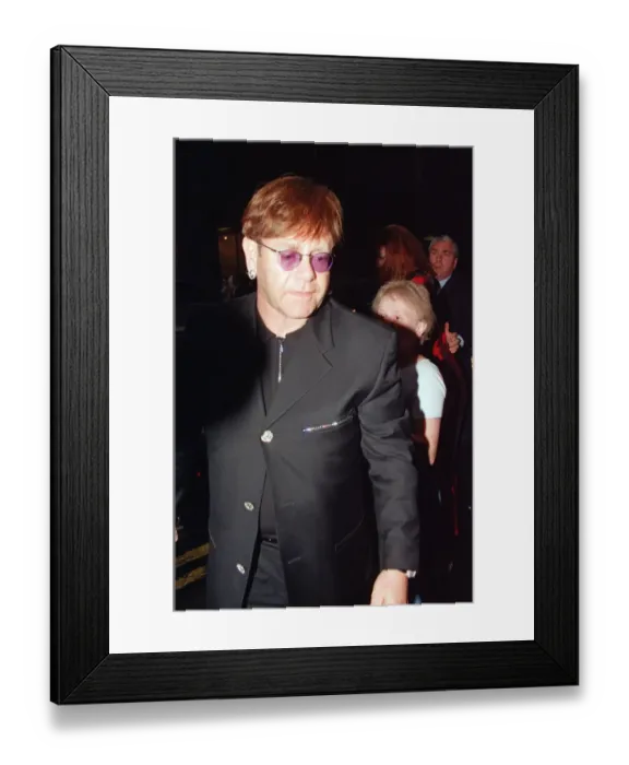 Framed Print : Elton John attends the Lord of Dance'premiere. 23rd July 1996 Framed Print : Elton John attends the Lord of Dance'premiere. 23rd July 1996