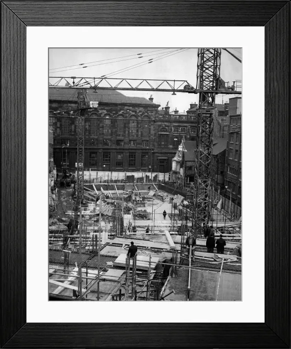 Framed Print : The construction of the new headquarters of The Journal on a site between Pudding Chare Framed Print : The construction of the new headquarters of The Journal on a site between Pudding Chare