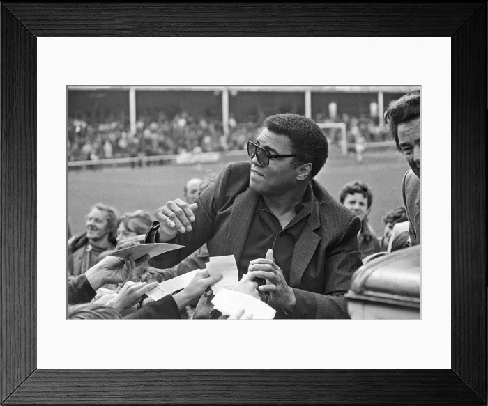Framed Print : Muhammad Ali at Nuneaton. The boxing legend brought his own kind of magic to thrill Framed Print : Muhammad Ali at Nuneaton. The boxing legend brought his own kind of magic to thrill