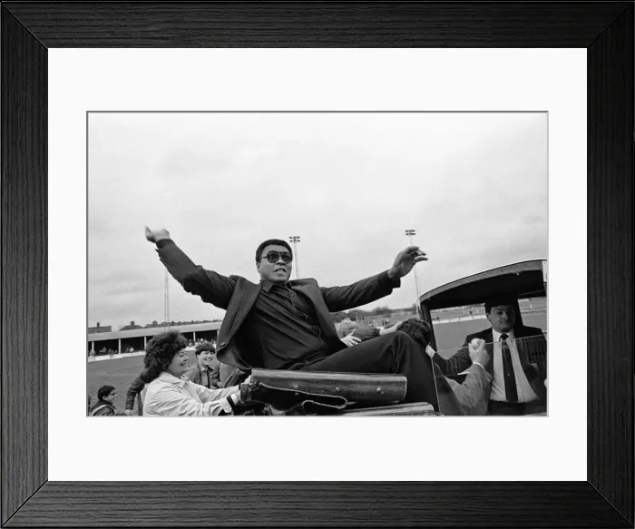 Framed Print : Muhammad Ali at Nuneaton. The boxing legend brought his own kind of magic to thrill Framed Print : Muhammad Ali at Nuneaton. The boxing legend brought his own kind of magic to thrill