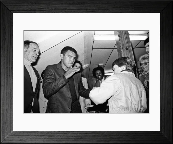 Framed Print : Muhammad Ali at Nuneaton. The boxing legend brought his own kind of magic to thrill Framed Print : Muhammad Ali at Nuneaton. The boxing legend brought his own kind of magic to thrill