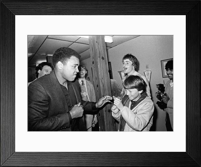 Framed Print : Muhammad Ali at Nuneaton. The boxing legend brought his own kind of magic to thrill Framed Print : Muhammad Ali at Nuneaton. The boxing legend brought his own kind of magic to thrill