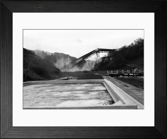 Framed Print : The Half Penny Bridge, Saltburn, North Yorkshire, being blown up. 17th December 1974 Framed Print : The Half Penny Bridge, Saltburn, North Yorkshire, being blown up. 17th December 1974