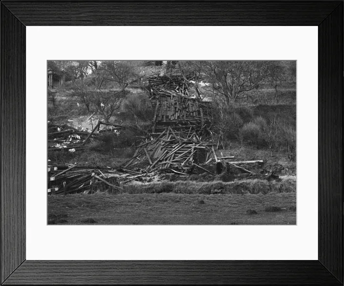 Framed Print : The remains of Half Penny Bridge, Saltburn, North Yorkshire, after being blown up Framed Print : The remains of Half Penny Bridge, Saltburn, North Yorkshire, after being blown up