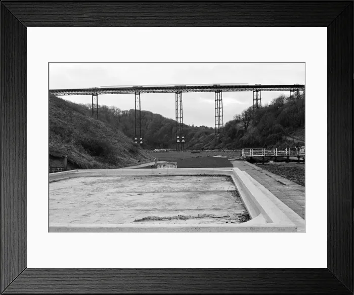 Framed Print : The Half Penny Bridge, Saltburn, North Yorkshire, moments before being blown up Framed Print : The Half Penny Bridge, Saltburn, North Yorkshire, moments before being blown up
