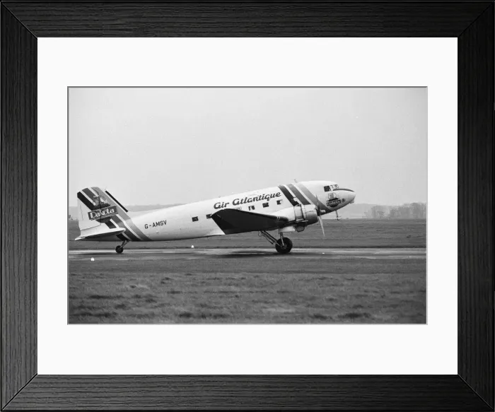 Framed Print : An Air Atlantique Dakota G-AMSV takes to the skies over Coventry Airport to celebrate Framed Print : An Air Atlantique Dakota G-AMSV takes to the skies over Coventry Airport to celebrate