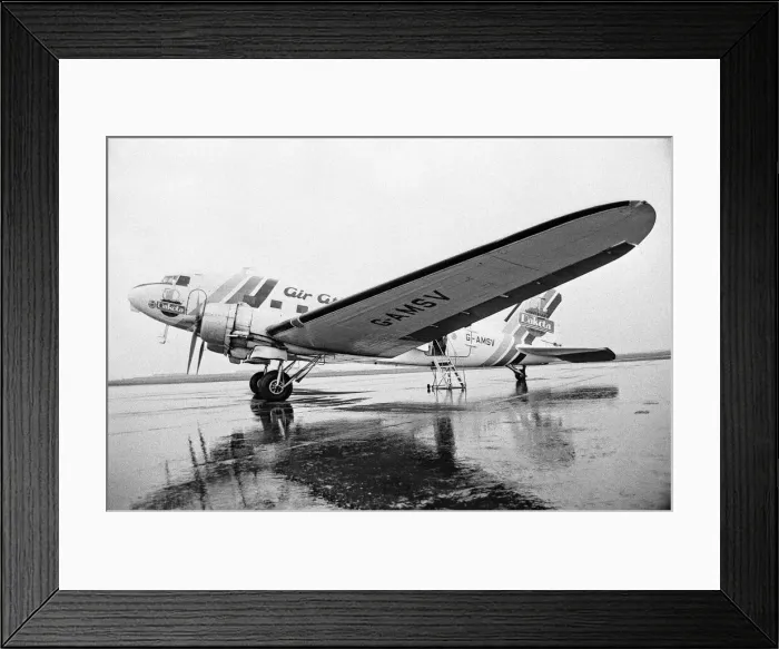 Framed Print : An Air Atlantique Dakota G-AMSV takes to the skies over Coventry Airport to celebrate