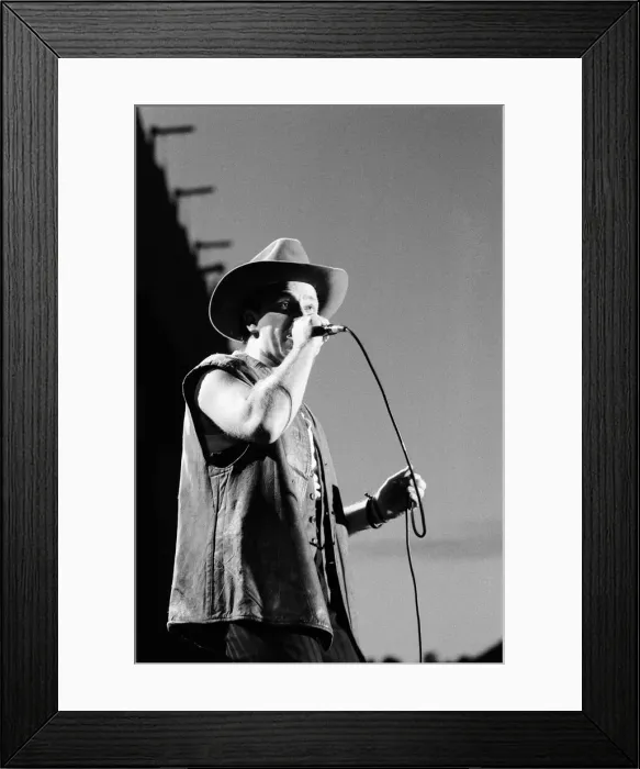 Framed Print : Bono onstage during U2s concert in Cork, the last in the present part of the World Framed Print : Bono onstage during U2s concert in Cork, the last in the present part of the World