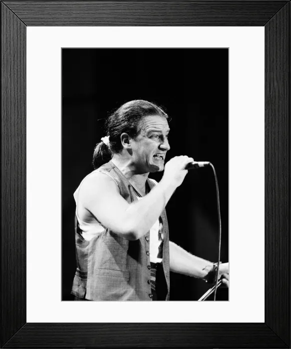 Framed Print : Bono onstage during U2s concert in Cork, the last in the present part of the World Framed Print : Bono onstage during U2s concert in Cork, the last in the present part of the World