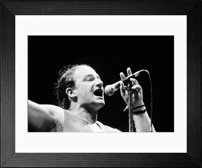 Framed Print : Bono onstage during U2s concert in Cork, the last in the present part of the World Framed Print : Bono onstage during U2s concert in Cork, the last in the present part of the World