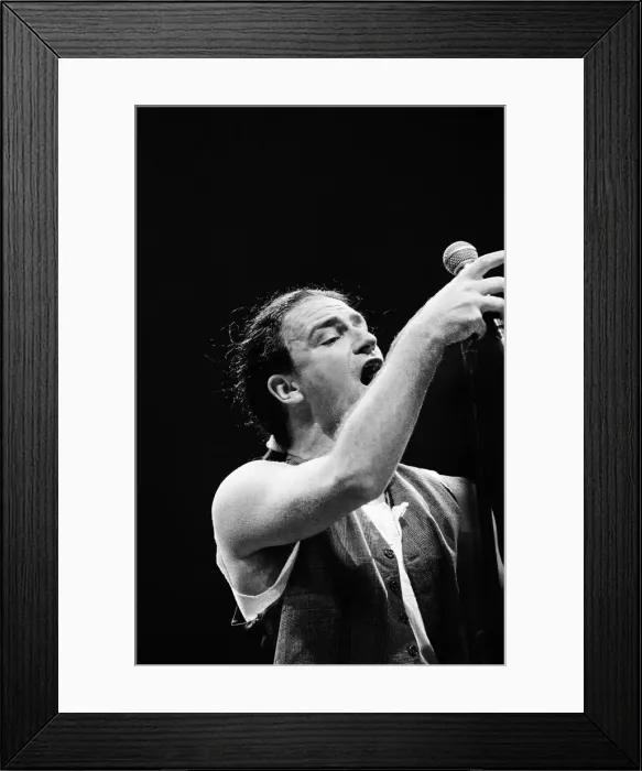 Framed Print : Bono onstage during U2s concert in Cork, the last in the present part of the World Framed Print : Bono onstage during U2s concert in Cork, the last in the present part of the World