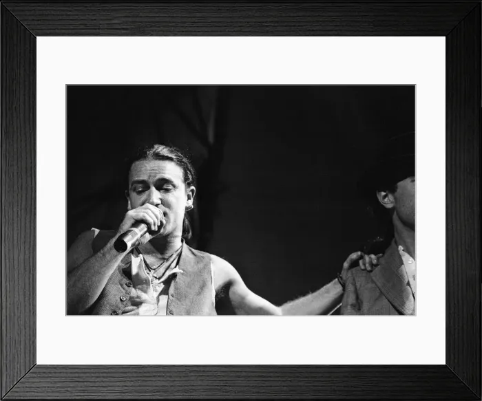 Framed Print : Bono onstage during U2s concert in Cork, the last in the present part of the World Framed Print : Bono onstage during U2s concert in Cork, the last in the present part of the World