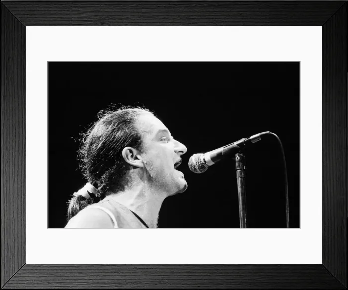Framed Print : Bono onstage during U2s concert in Cork, the last in the present part of the World Framed Print : Bono onstage during U2s concert in Cork, the last in the present part of the World