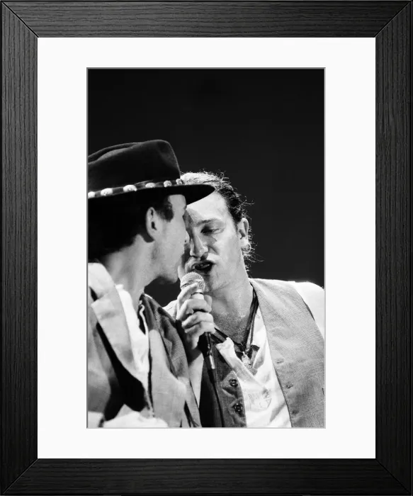 Framed Print : Bono onstage singing with The Edge during U2s concert in Cork Framed Print : Bono onstage singing with The Edge during U2s concert in Cork