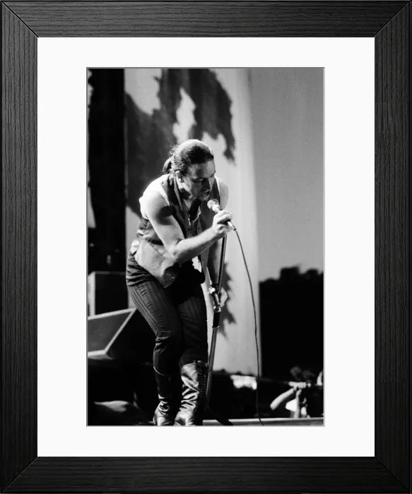 Framed Print : Bono onstage during U2s concert in Cork, the last in the present part of the World Framed Print : Bono onstage during U2s concert in Cork, the last in the present part of the World