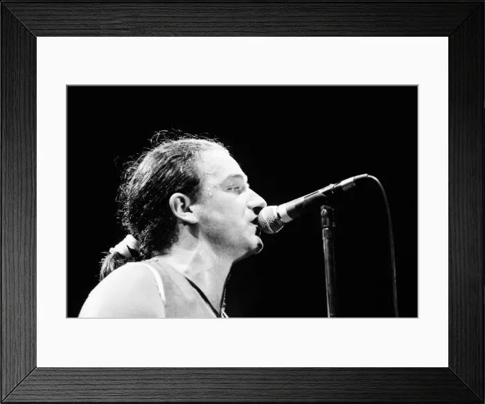 Framed Print : Bono onstage during U2s concert in Cork, the last in the present part of the World Framed Print : Bono onstage during U2s concert in Cork, the last in the present part of the World