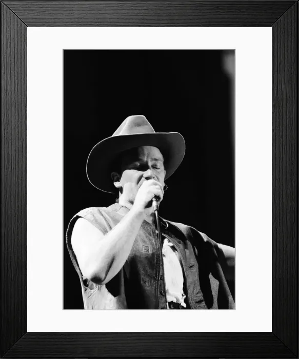 Framed Print : Bono onstage during U2s concert in Cork, the last in the present part of the World Framed Print : Bono onstage during U2s concert in Cork, the last in the present part of the World