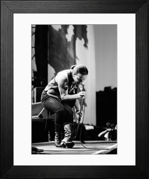 Framed Print : Bono onstage during U2s concert in Cork, the last in the present part of the World Framed Print : Bono onstage during U2s concert in Cork, the last in the present part of the World