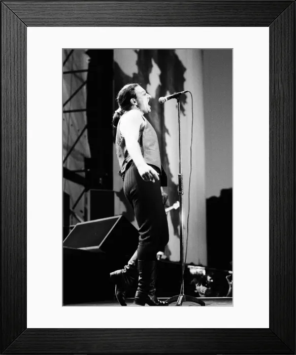 Framed Print : Bono onstage during U2s concert in Cork, the last in the present part of the World