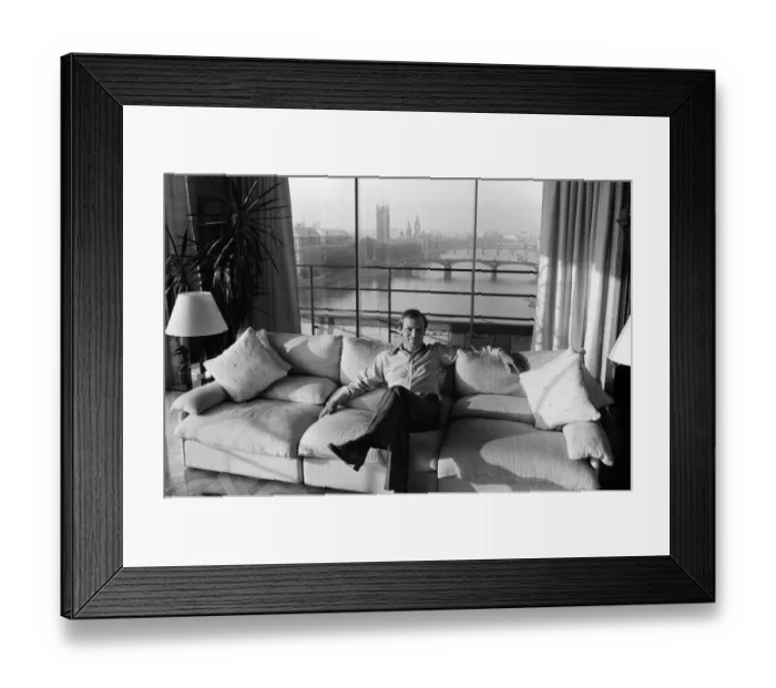 Framed Print : Millionaire author Jeffrey Archer pictured in his penthouse Embankment flat overlooking Framed Print : Millionaire author Jeffrey Archer pictured in his penthouse Embankment flat overlooking