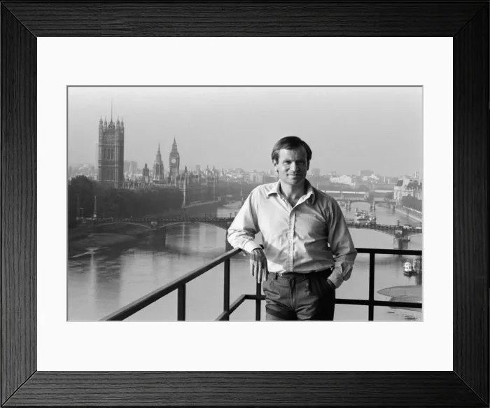 Framed Print : Millionaire author Jeffrey Archer pictured in his penthouse Embankment flat overlooking Framed Print : Millionaire author Jeffrey Archer pictured in his penthouse Embankment flat overlooking
