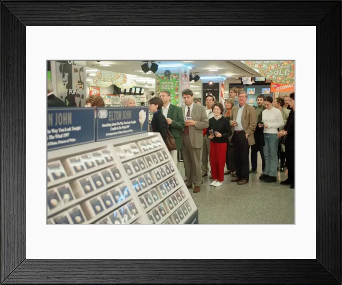 Framed Print : Elton Johns single Candle in the Wind 97'on sale at Tower Records