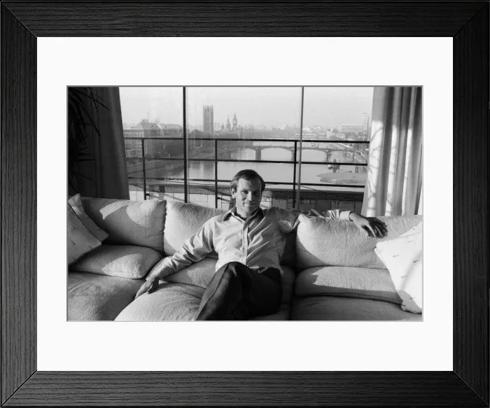 Framed Print : Millionaire author Jeffrey Archer pictured in his penthouse Embankment flat overlooking Framed Print : Millionaire author Jeffrey Archer pictured in his penthouse Embankment flat overlooking