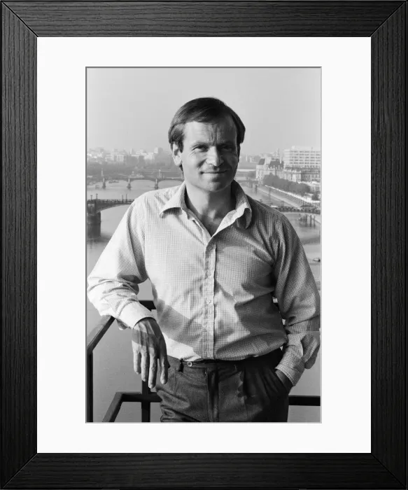 Framed Print : Millionaire author Jeffrey Archer pictured in his penthouse Embankment flat overlooking