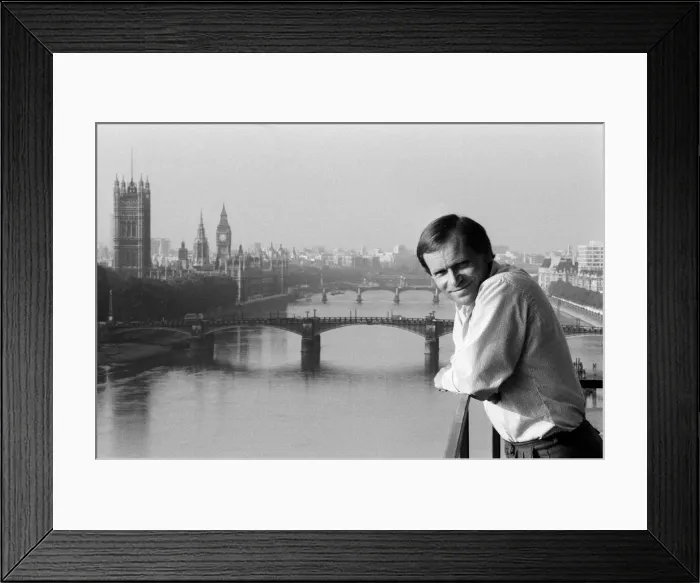 Framed Print : Millionaire author Jeffrey Archer pictured in his penthouse Embankment flat overlooking