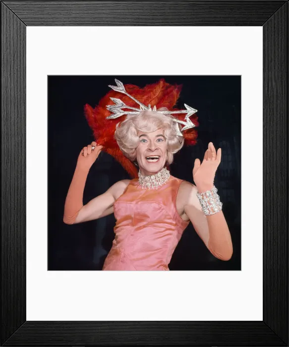 Framed Print : Actor Stanley Baxter as the Pantomime Dame in Jack and the Beanstalk Framed Print : Actor Stanley Baxter as the Pantomime Dame in Jack and the Beanstalk