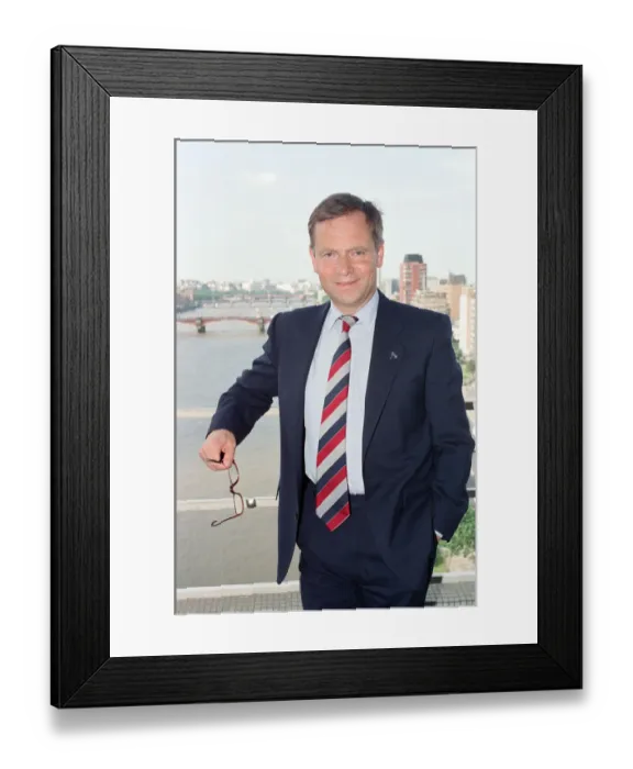 Framed Print : Jeffrey Archer, pictured on a balcony overlooking the River Thames. 12th June 1992 Framed Print : Jeffrey Archer, pictured on a balcony overlooking the River Thames. 12th June 1992