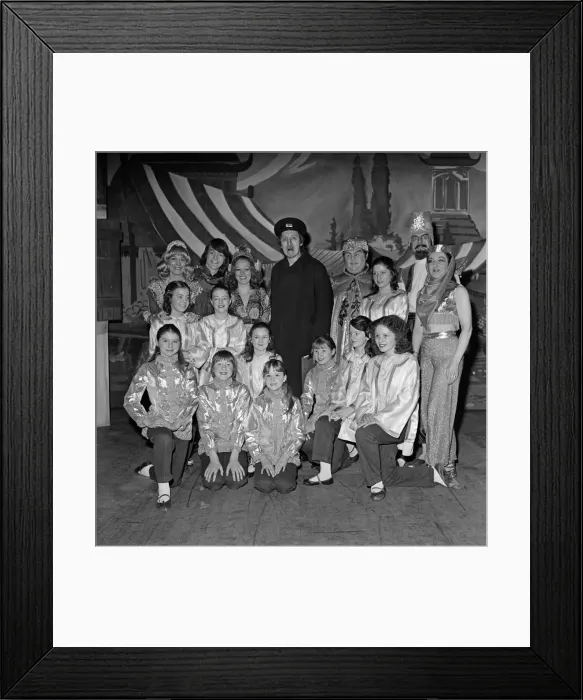 Framed Print : ABC Stockton panto. Stockton, County Durham. Pictured with other cast members is actor Framed Print : ABC Stockton panto. Stockton, County Durham. Pictured with other cast members is actor