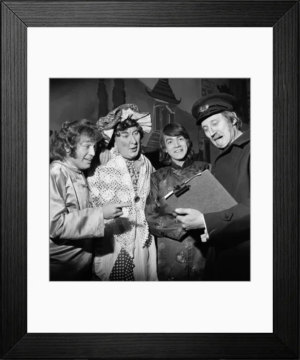 Framed Print : ABC Stockton panto. Stockton, County Durham. Pictured with other cast members is actor Framed Print : ABC Stockton panto. Stockton, County Durham. Pictured with other cast members is actor