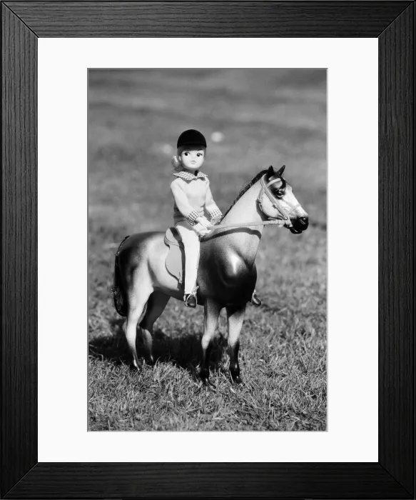 Framed Print : A Sindy doll with horse. 25th March 1982 Framed Print : A Sindy doll with horse. 25th March 1982