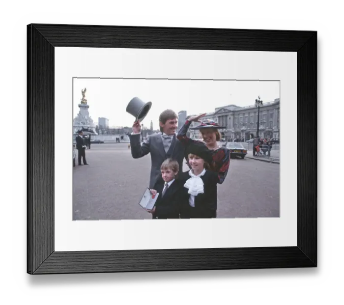 Framed Print : Liverpool Footballer Kenny Dalglish with his wife Marina son Paul