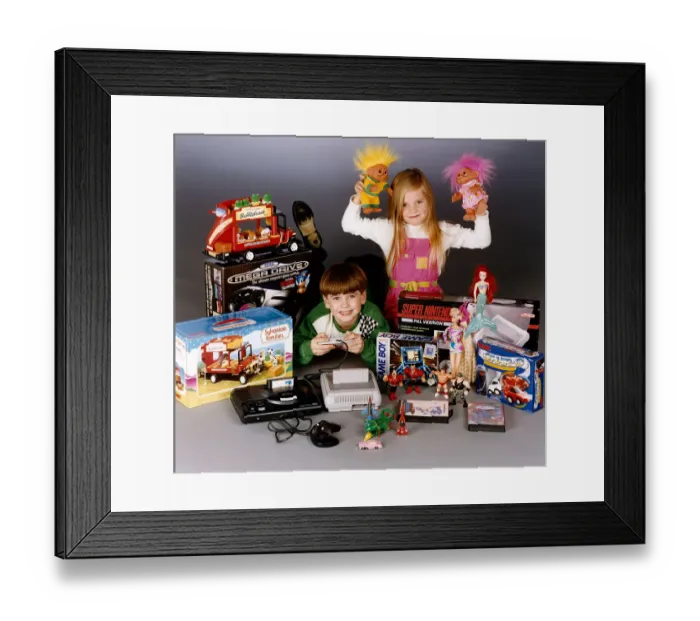 Framed Print : A selection of popular toys for children. November 1992 Framed Print : A selection of popular toys for children. November 1992