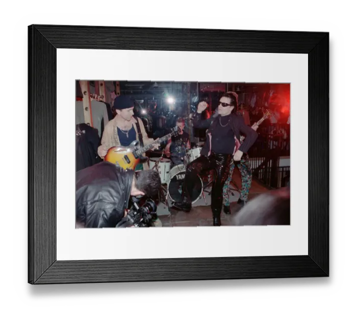 Framed Print : U2 filming the video for their single Even Better Than the Real Thing