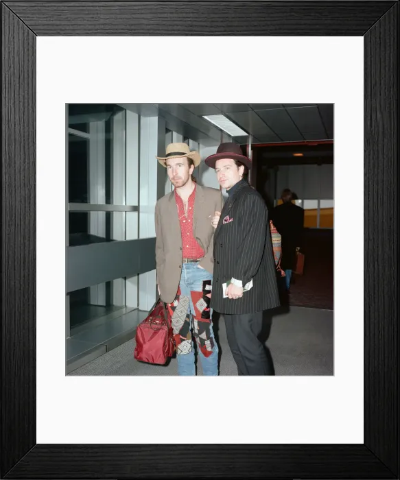 Framed Print : Members of U2, The Edge and Bono, leaving Heathrow for New York on Concorde for Framed Print : Members of U2, The Edge and Bono, leaving Heathrow for New York on Concorde for
