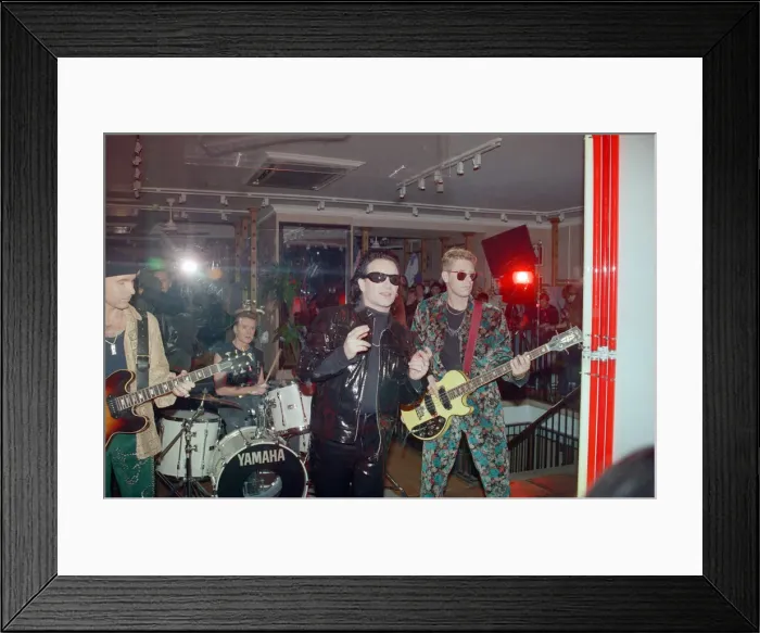 Framed Print : U2 filming the video for their single Even Better Than the Real Thing Framed Print : U2 filming the video for their single Even Better Than the Real Thing
