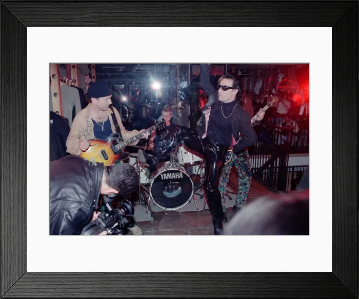 Framed Print : U2 filming the video for their single Even Better Than the Real Thing Framed Print : U2 filming the video for their single Even Better Than the Real Thing