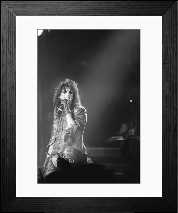 Framed Print : Alice Cooper (born Vincent Damon Furnier) performs at The Birmingham Odeon, Midlands Framed Print : Alice Cooper (born Vincent Damon Furnier) performs at The Birmingham Odeon, Midlands