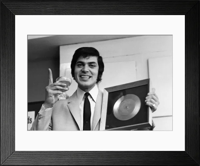 Framed Print : Engelbert Humperdinck receives a god disc at the Decca headquarters in Great Marlborough Framed Print : Engelbert Humperdinck receives a god disc at the Decca headquarters in Great Marlborough