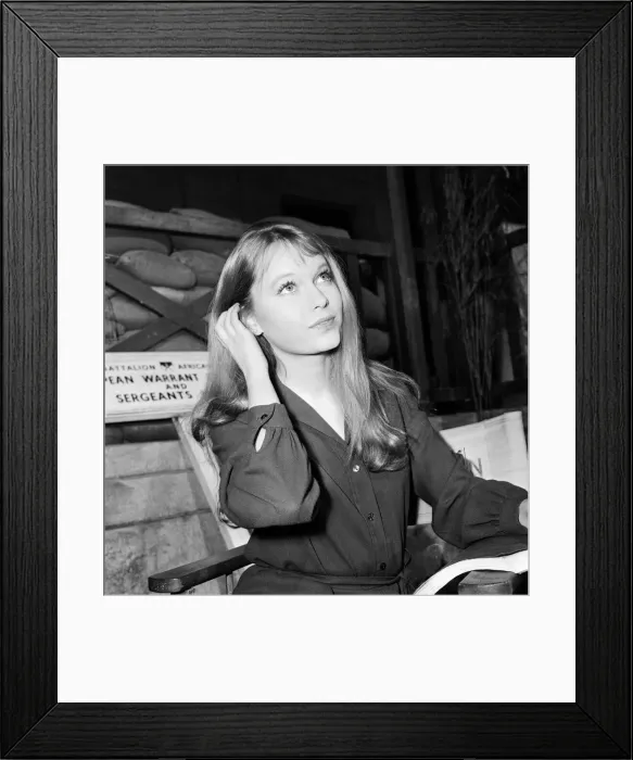 Framed Print : Mia Farrow on the set of Guns at Batasi at Pinewood Studios. 31st March 1964 Framed Print : Mia Farrow on the set of Guns at Batasi at Pinewood Studios. 31st March 1964