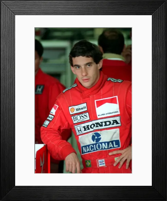 Framed Print : AYRTON SENNA, RACING DRIVER AT THE FORMULA 1 BRITISH GRAND PRIX AT SILVERSTONE - 1989 Framed Print : AYRTON SENNA, RACING DRIVER AT THE FORMULA 1 BRITISH GRAND PRIX AT SILVERSTONE - 1989