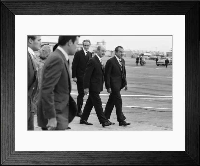 Framed Print : President Richard Nixon visits Ireland. Pictured on arrival at Shannon Airport Framed Print : President Richard Nixon visits Ireland. Pictured on arrival at Shannon Airport
