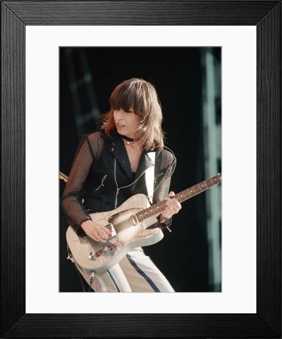 Framed Print : Chrissie Hynde (pictured) fronting her band The Pretenders Framed Print : Chrissie Hynde (pictured) fronting her band The Pretenders