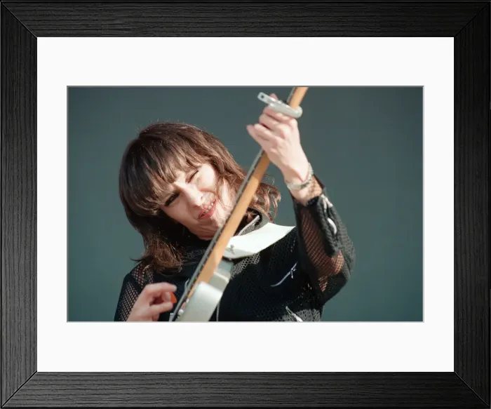 Framed Print : Chrissie Hynde (pictured) fronting her band The Pretenders Framed Print : Chrissie Hynde (pictured) fronting her band The Pretenders