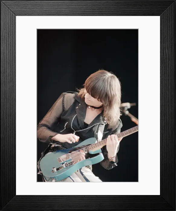 Framed Print : Chrissie Hynde (pictured) fronting her band The Pretenders Framed Print : Chrissie Hynde (pictured) fronting her band The Pretenders