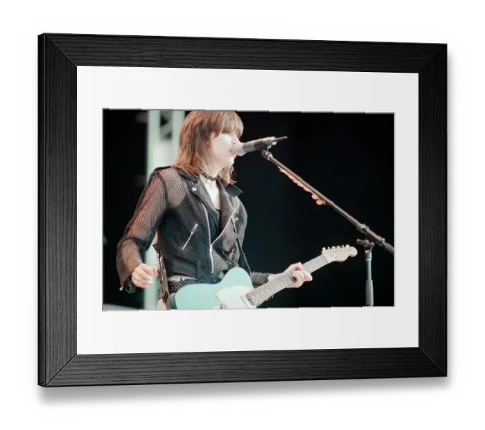 Framed Print : Chrissie Hynde (pictured) fronting her band The Pretenders
